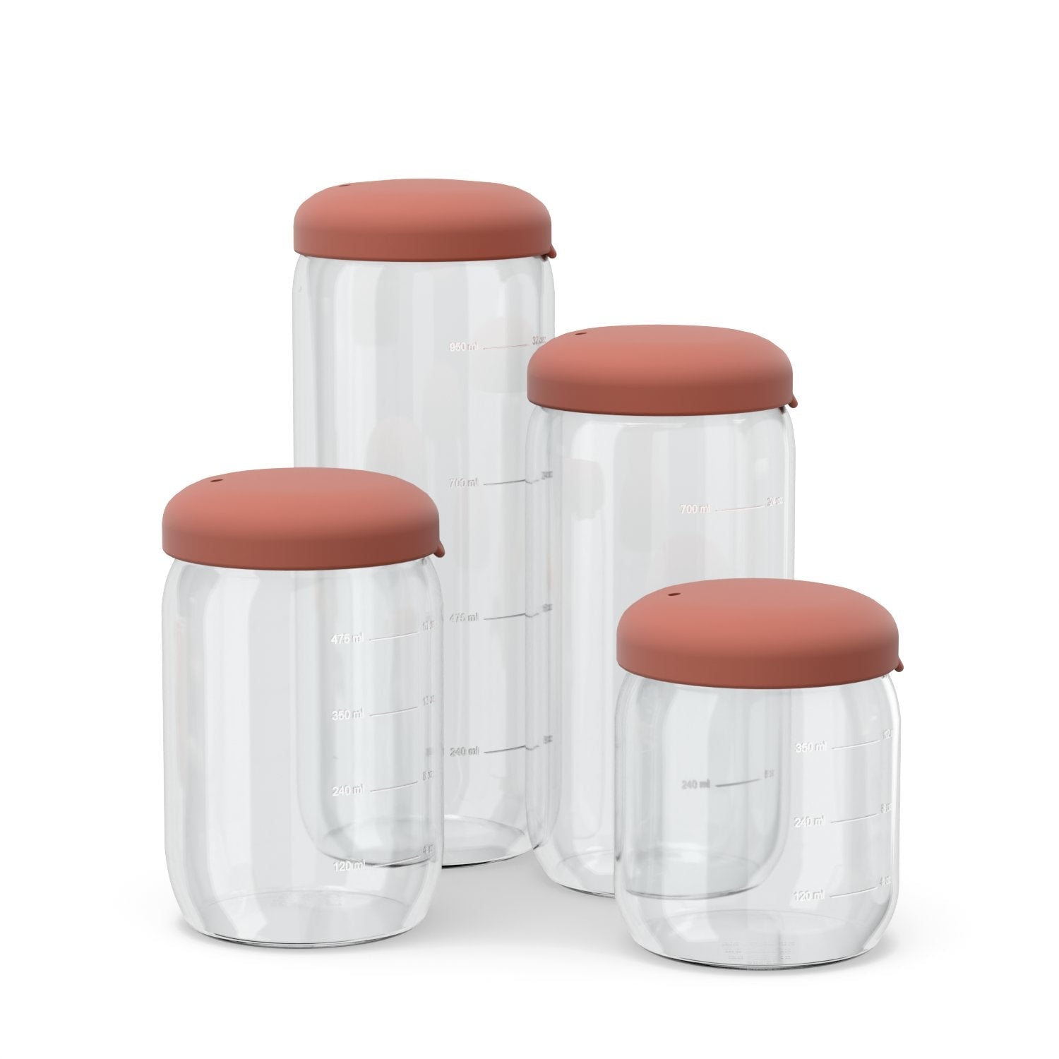 Food Storage Jar in Borosilicate Glass 17 oz - Terracotta