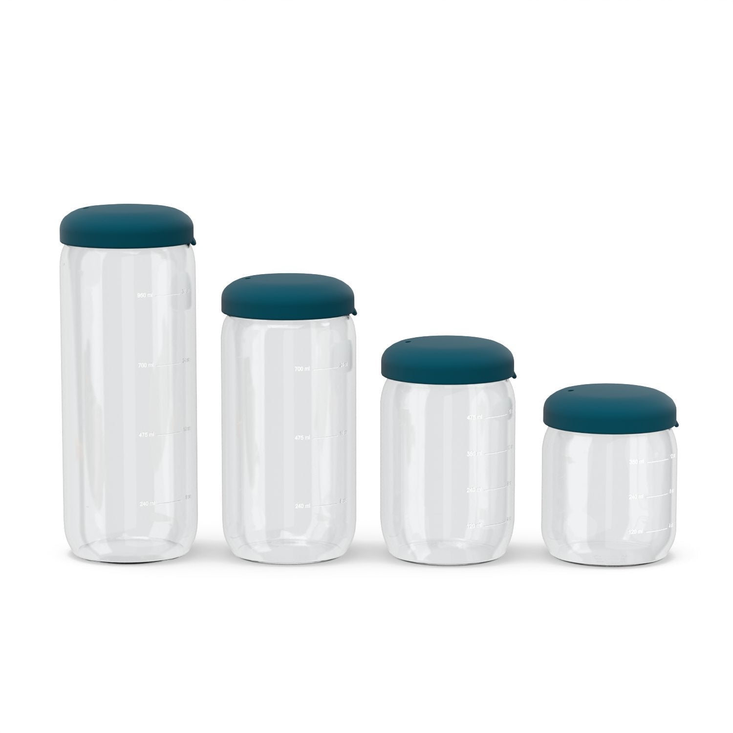 Food Storage Jar in Borosilicate Glass 34 oz - Blue Abyss