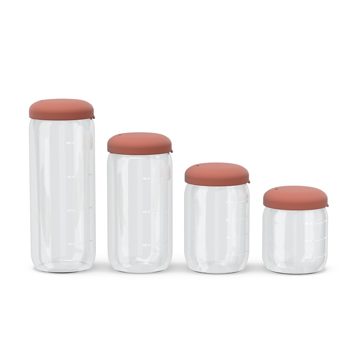 Food Storage Jar in Borosilicate Glass 34 oz - Terracotta