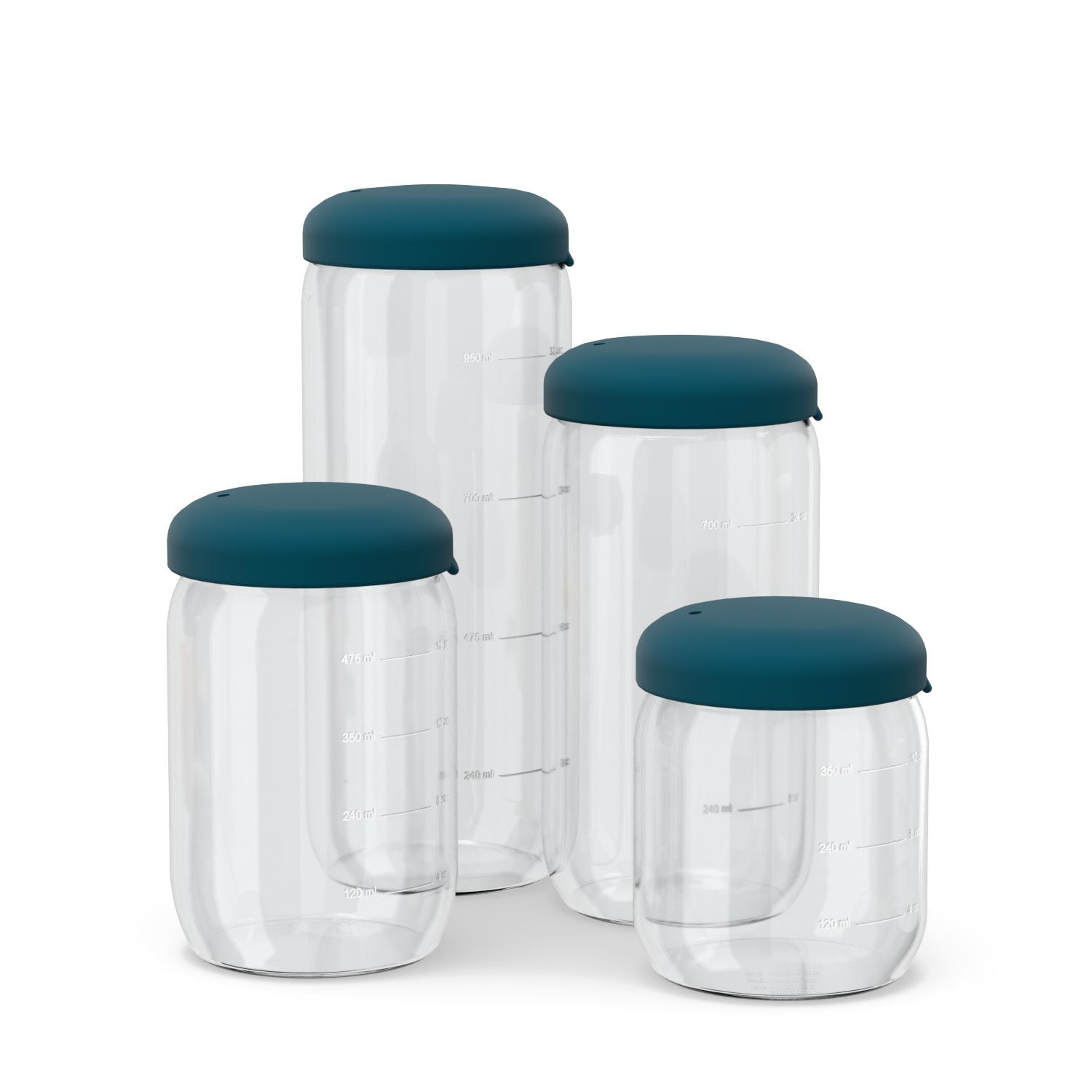 Food Storage Jar in Borosilicate Glass 12 oz - Blue Abyss